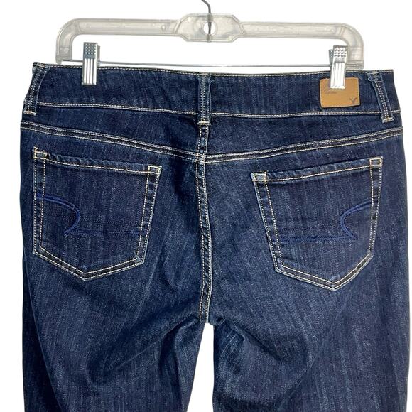 American Eagle Artist Crop Jeans Dark Wash Size 12 Professionally Hemmed - Picture 4 of 7